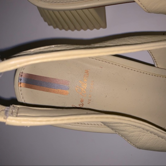 SAM EDELMAN | Toren Canary Yellow Seville Nappa Leather Sling Shoe Heel 7.5 - Picture 7 of 13